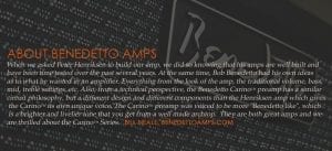 About Benedetto Carino Amps by Bill Neale