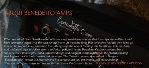 About Benedetto Amps