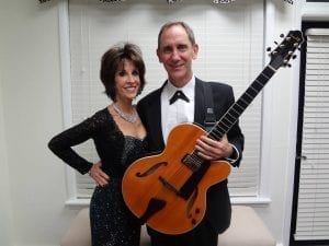 Jazz Studies Professor (Univ. of SC), pianist extraordinaire, highly respected author, and Benedetto Player Bert Ligon with singer Deana Martin (Dean Martin's daughter) during a 2014 performance in South Carolina. (Courtesy Bert Ligon)