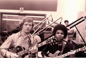 Bill Neale and Tito Jackson at rehearsal, Chicago, 1971
