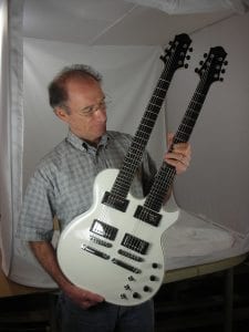 Bob Benedetto holds Isaac Chatfield’s Doubleneck S1971 Feb 2011