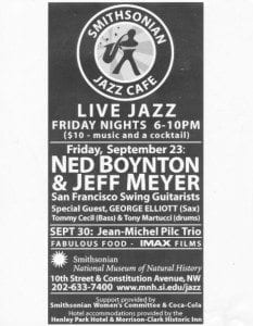 Ned Boynton and Smithsonian Jazz Cafe 2010 poster