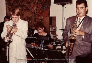 Polly Harrison Charlie Parker Tribute with Rene Saenz, sax and Sparky Thomason circa 1992