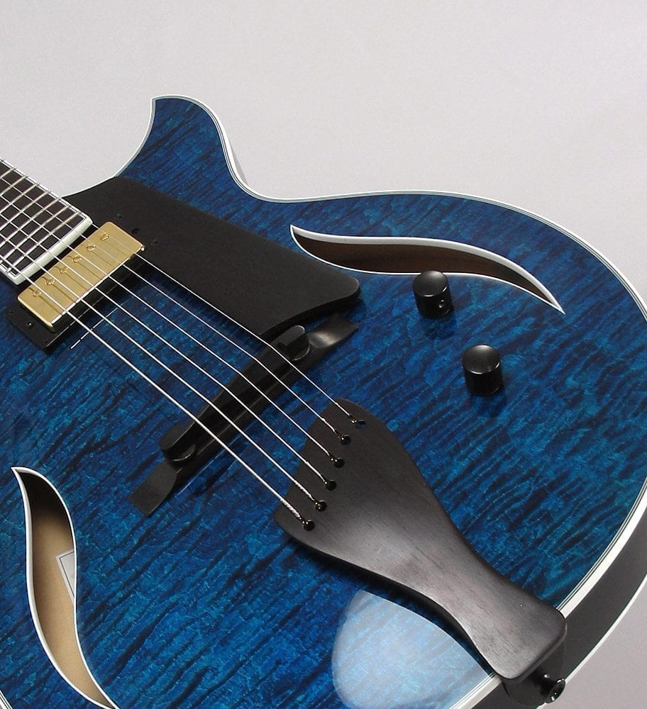 Bambino Deluxe in our vibrant Blue Blaze (Serial #S1530) (Courtesy Benedetto Guitars)