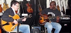 Dan Faehnle and Joel Cross at 2009 Dallas Guitar Show (DHR Music)