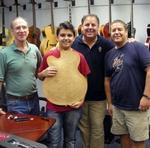 Bob Benedetto Andreas Varady Howard Paul & Dave Miner after Andreas Signs the Benedetto Guitar Backs 9-27-12                                                  AndreasVarady-Dave-Miner-Signs-Gtr-Backs-9-27-12-with-BB-HP-news