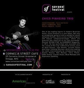 Chico Pinheiro performance poster at Savassi Festival Sept 10 2014 NYC