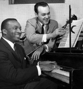 Joe Negri and Walt Harper promoting a 1960 jazz concert Pittsburgh