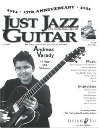 Andreas Varady Cover Story for Just Jazz Guitar magazine Nov 2011  17th Anniversary issue