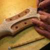 Bob Benedetto Hand carves rear of headstock on 45th Anniversary Cremona April 2013