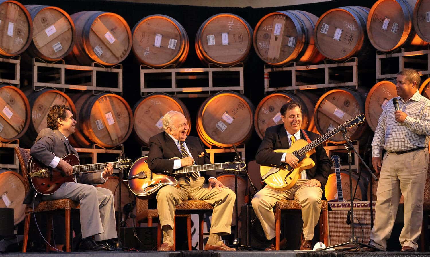2009 Miner Benedetto Wine Release Concert, Miner Wines, Napa Valley. Howard Alden, Bucky Pizzarelli, Howard Paul, & Vintner Dave Miner