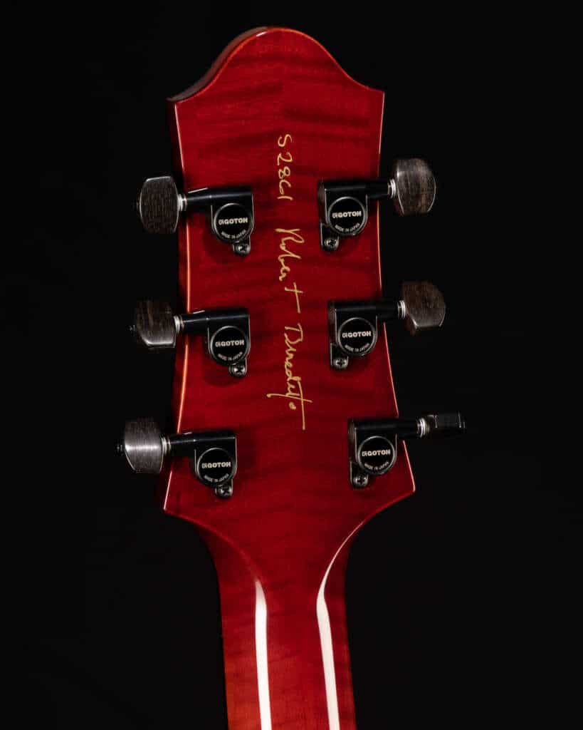 Close up headstock, back