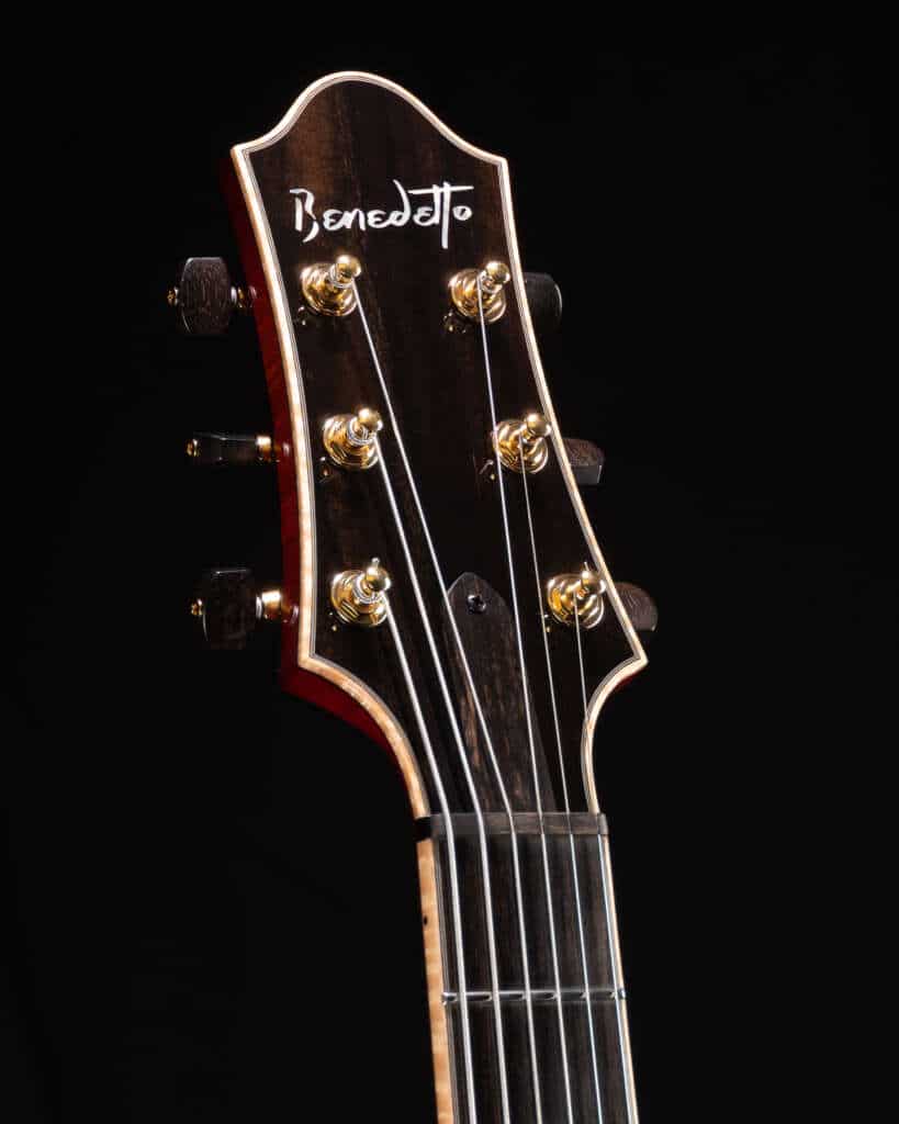 Close up headstock, front