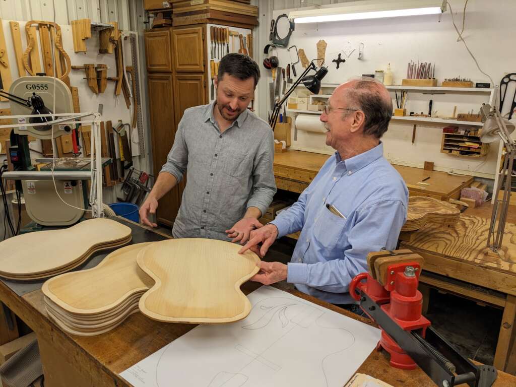 Bob and Damon in the shop