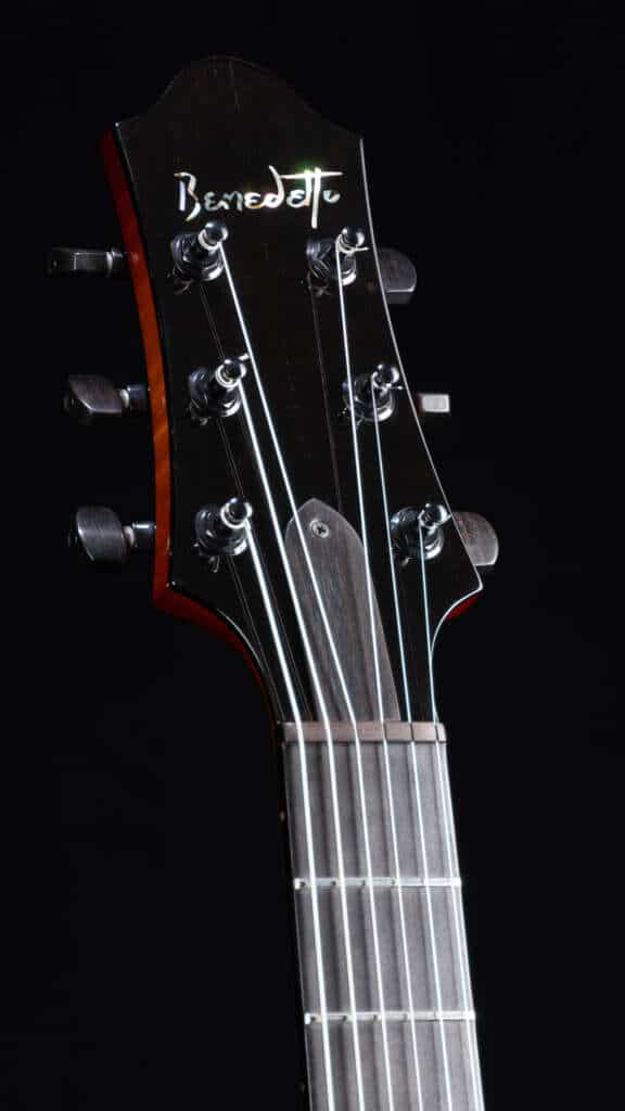 Close up headstock, front