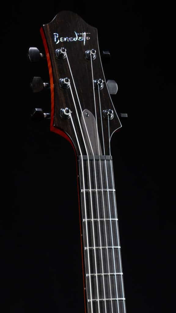 Close up headstock, front