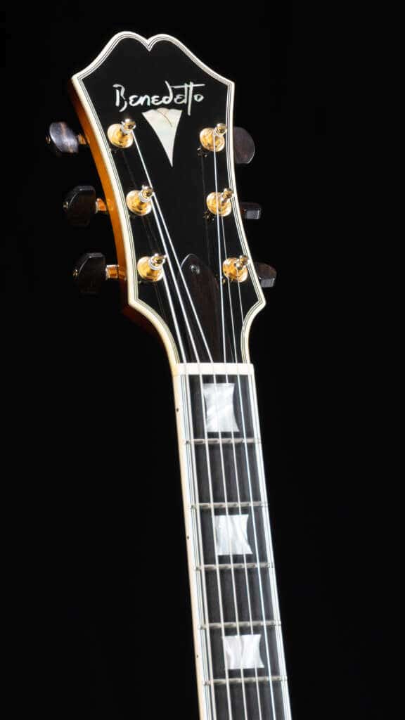 Close up headstock, front