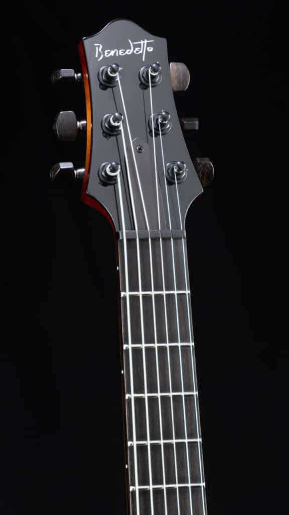 Close up headstock, front