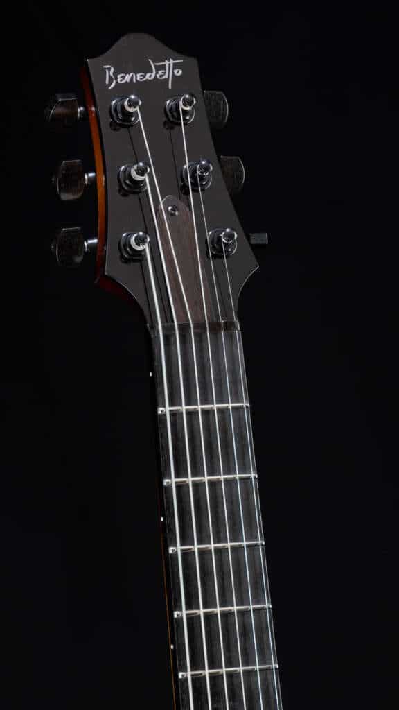 Close up headstock, front